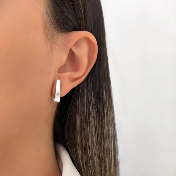 BRINCO LISO PRATA 925 - My Prata Joias