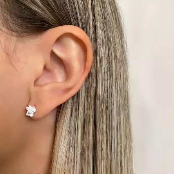 BRINCO PATA ZIRCÔNIA CRISTAL PRATA 925 - My Prata Joias