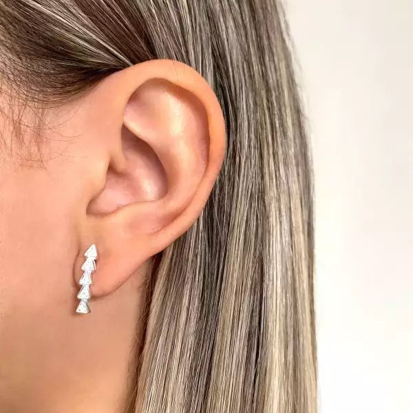 BRINCO ZIRCÔNIA CRISTAL PRATA 925 - My Prata Joias