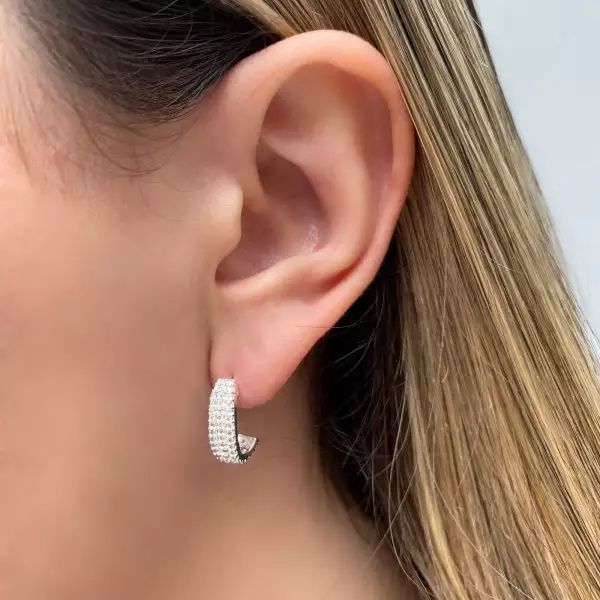 BRINCO ZIRCÔNIA CRISTAL PRATA 925 - My Prata Joias