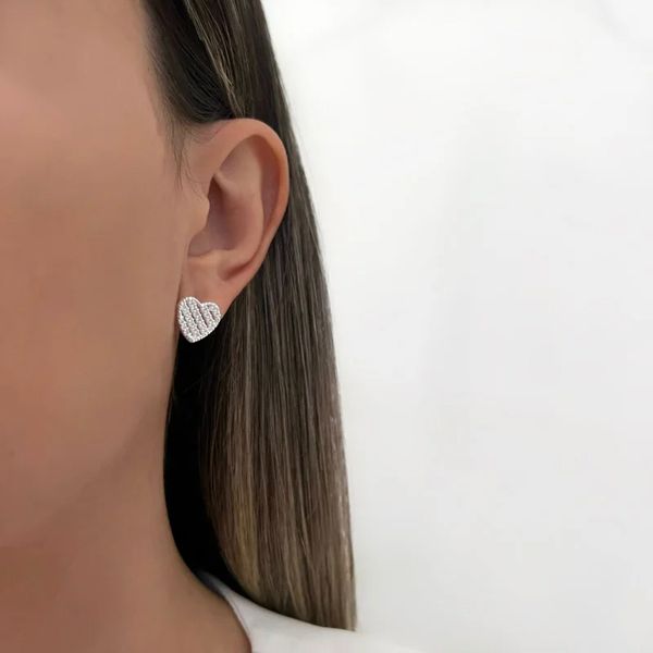 BRINCO CORAÇÃO ZIRCÔNIA CRISTAL PRATA 925 - My Prata Joias
