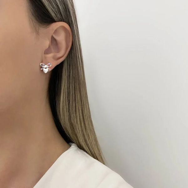 BRINCO CORAÇÃO LISO LAÇO ZIRCÔNIA COLORIDA PRATA 9... - My Prata Joias