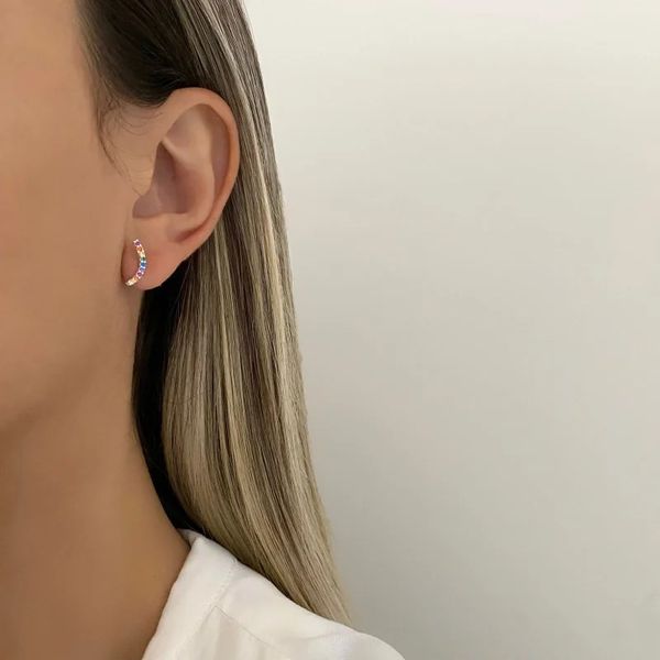 BRINCO ZIRCÔNIA COLORIDO PRATA 925 - My Prata Joias