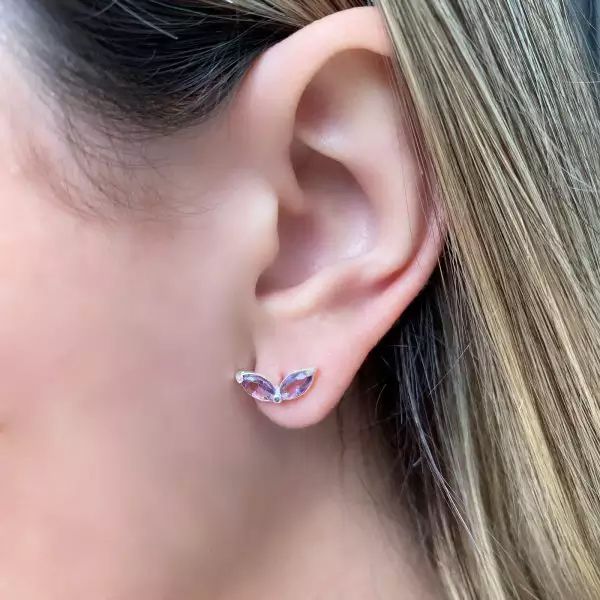 BRINCO ZIRCÔNIA LILÁS PRATA 925 - My Prata Joias