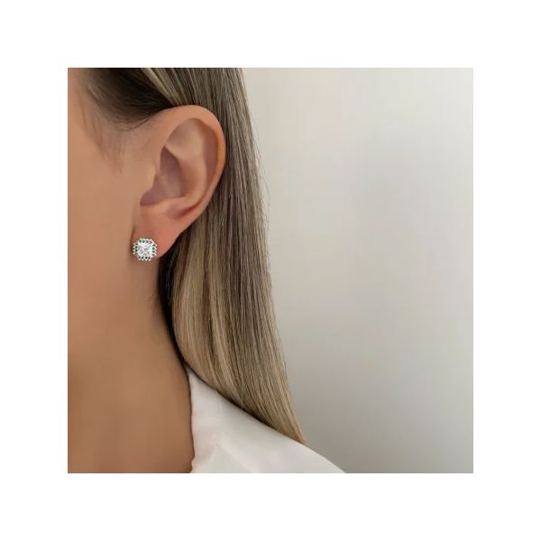 BRINCO QUADRADO ZIRCÔNIA CRISTAL E VERDE PRATA 925 - My Prata Joias