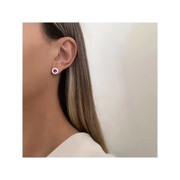 BRINCO ROSA ESCURO ZIRCÔNIA PRATA 925 - My Prata Joias