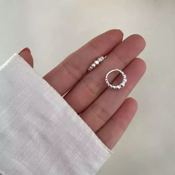 ARGOLINHA DE CLICK BOLINHAS G PRATA 925 - My Prata Joias