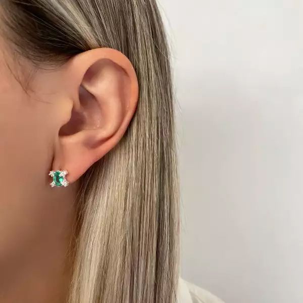 BRINCO ZIRCÔNIA VERDE ÁGUA E CRISTAL PRATA 925 - My Prata Joias