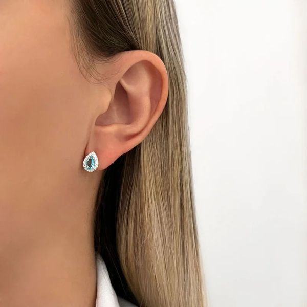 BRINCO GOTA ZIRCÔNIA ÁGUA MARINHA E CRISTAL PRATA ... - My Prata Joias