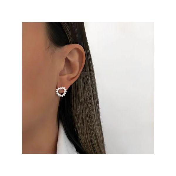 BRINCO CORAÇÃO CRAVEJADO VAZADO PRATA 925 - My Prata Joias