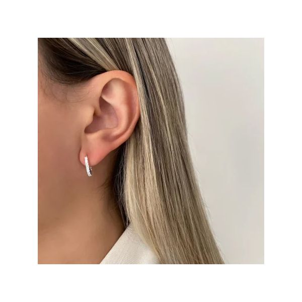 ARGOLINHA CORAÇÃO CRAVEJADO M PRATA 925 - My Prata Joias