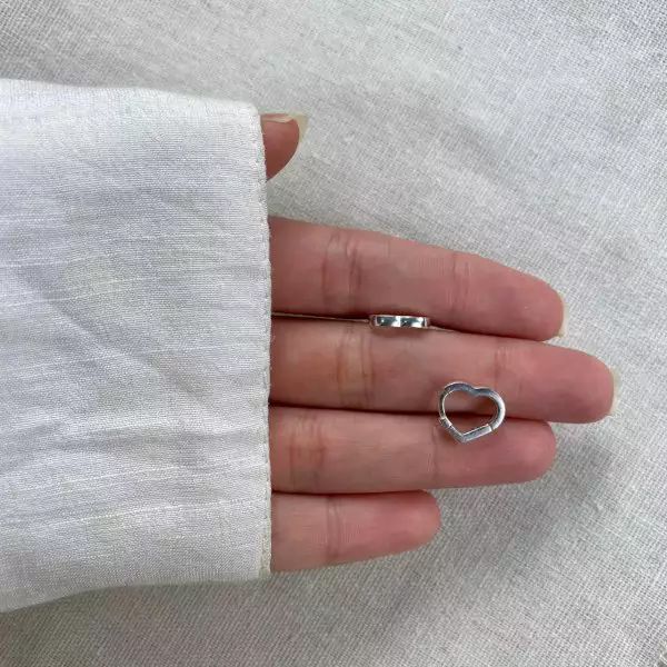 ARGOLINHA DE CORAÇÃO LISA P PRATA 925 - My Prata Joias