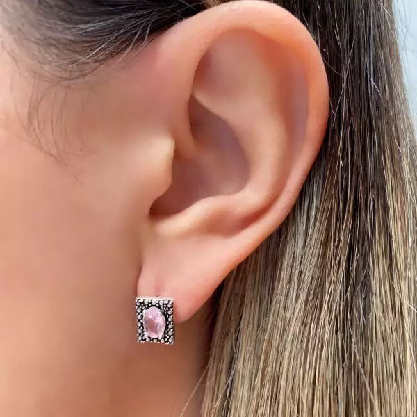 BRINCO INDIANO ZIRCÔNIA ROSA CLARO PRATA 925 - My Prata Joias