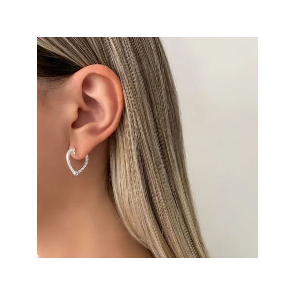 BRINCO CORAÇÃO ZIRCÔNIA CRISTAL PRATA 925 - My Prata Joias