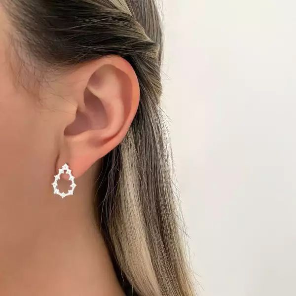 BRINCO GOTA ZIRCÔNIA CRISTAL PRATA 925 - My Prata Joias