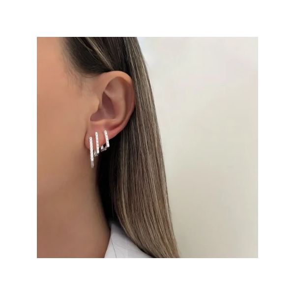 TRIO BRINCO QUADRADO ZIRCÔNIA CRISTAL P M G PRATA ... - My Prata Joias