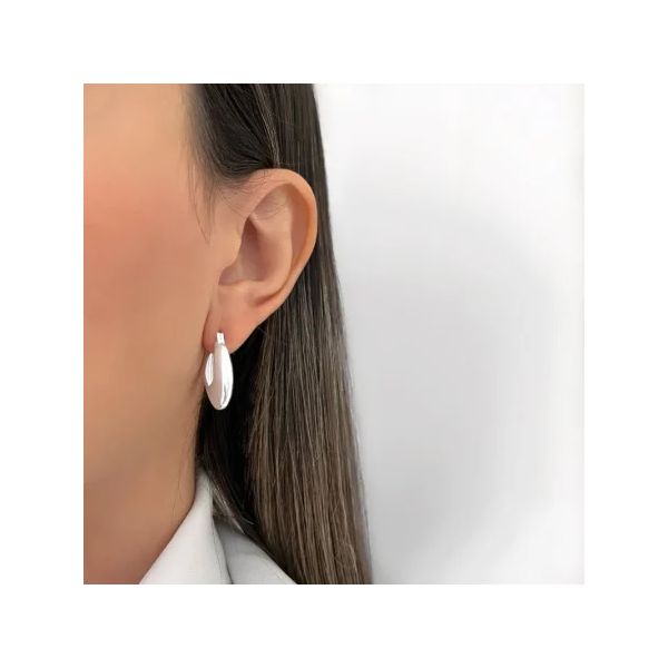 BRINCO OVAL CLICK LISO G PRATA 925 - My Prata Joias