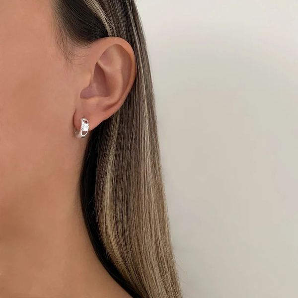 ARGOLINHA CORAÇÃO VAZADO COM ZIRCÔNIA CRISTAL M PR... - My Prata Joias