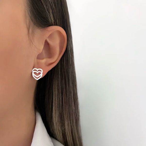 BRINCO CORAÇÃO VAZADO PRATA 925 - My Prata Joias