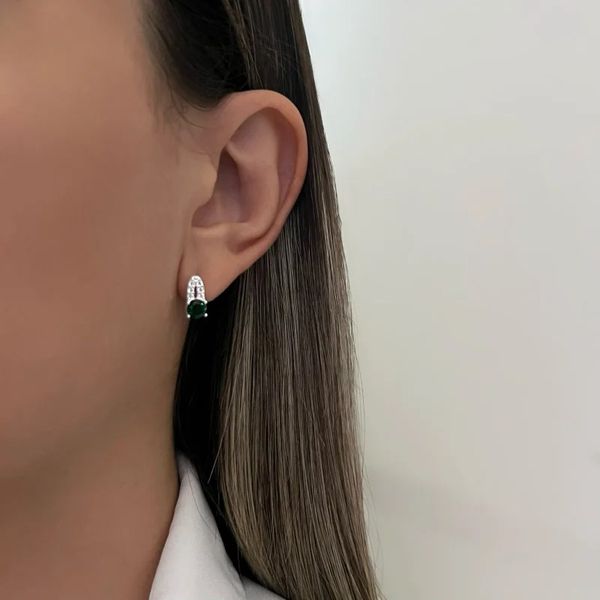 BRINCO ZIRCÔNIA VERDE E CRISTAL PRATA 925 - My Prata Joias