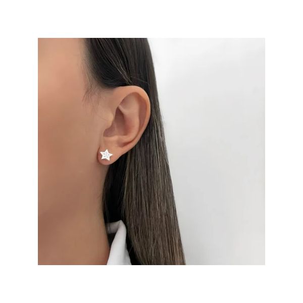 BRINCO ESTRELA ZIRCÔNIA CRISTAL PRATA 925 - My Prata Joias