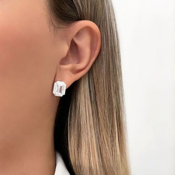 BRINCO QUADRADO ZIRCÔNIA CRISTAL PRATA 925 - My Prata Joias