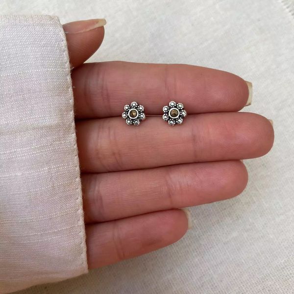 BRINCO FLOR INDIANO COM ZIRCÔNIA PRATA 925 - My Prata Joias