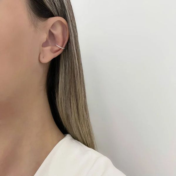 PIERCING LISO TRANÇADO PRATA 925 - My Prata Joias