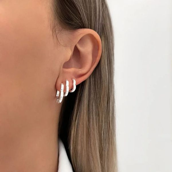 TRIO DE ARGOLINHA DE CORAÇÃO LISO PRATA 925 - My Prata Joias