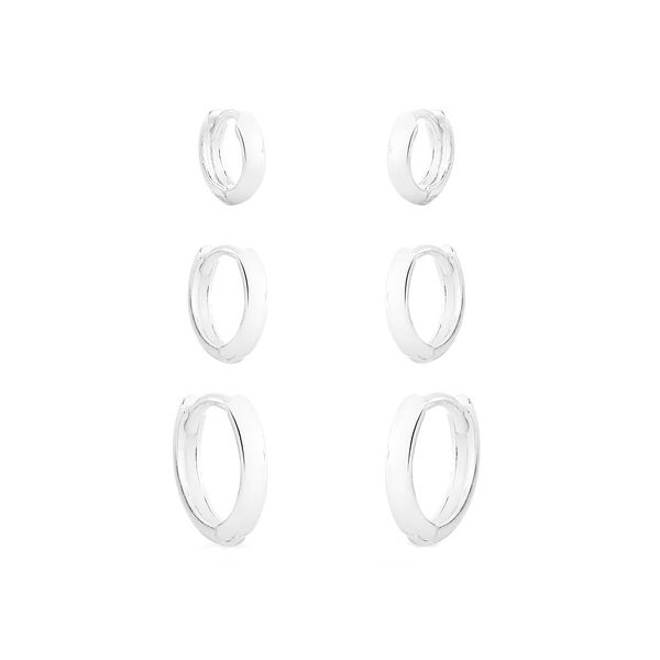 TRIO BG ARGOLINHA CLICK LISA PRATA 925 - My Prata Joias