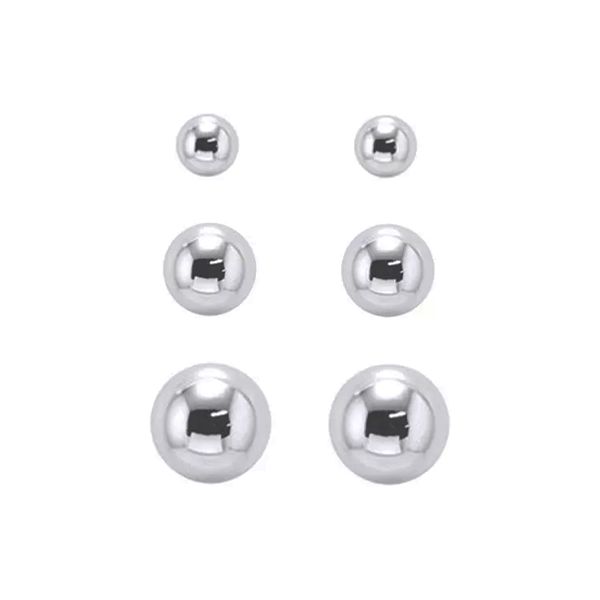 TRIO BOLA PRATA 925 - My Prata Joias