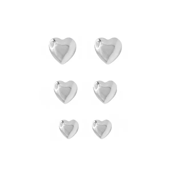  TRIO CORAÇÃO LISO PRATA 925 - My Prata Joias