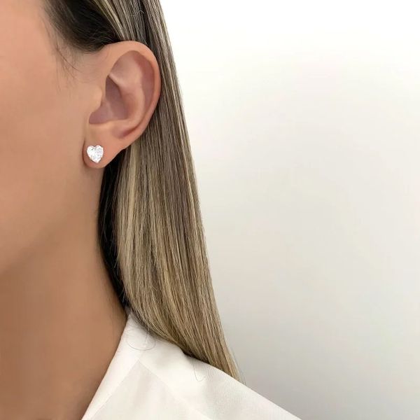 BRINCO CORAÇÃO ZIRCÔNIA CRISTAL PRATA 925 - My Prata Joias