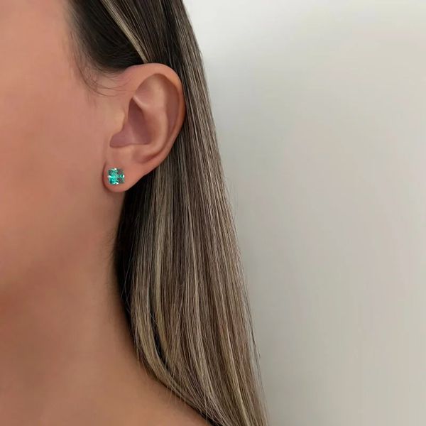 BRINCO QUADRADO ZIRCÔNIA PRATA 925 - My Prata Joias