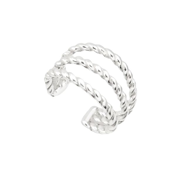 PIERCING FAKE TRANÇADO 3 FIOS PRATA 925 - My Prata Joias