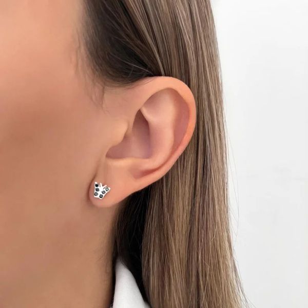 BRINCO BORBOLETA ZIRCÔNIA ONIX PRATA 925 - My Prata Joias