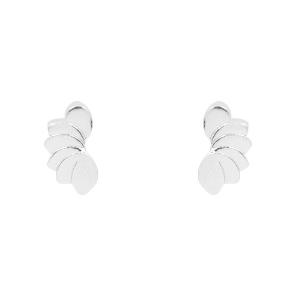 BRINCO FOLHAS LISO PRATA 925 - My Prata Joias