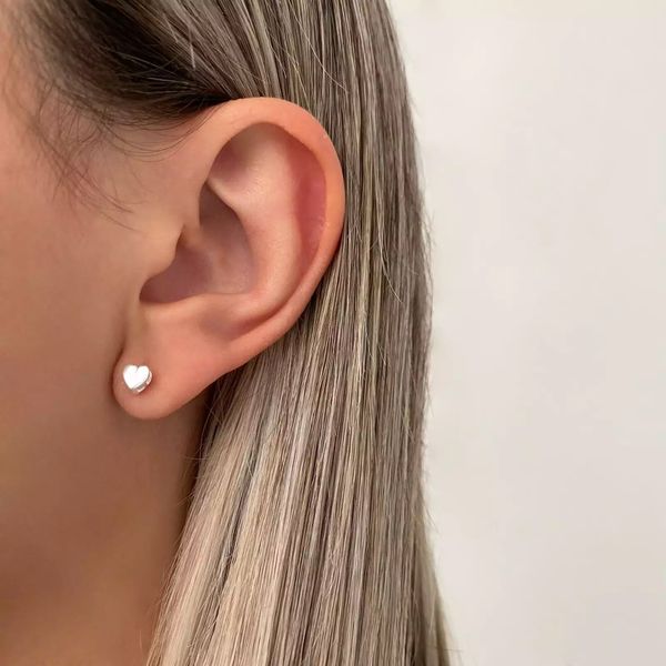 BRINCO CORAÇÃO LISO PRATA 925 - My Prata Joias