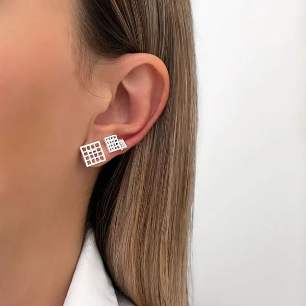 TRIO QUADRADO TRABALHADO PRATA 925 - My Prata Joias