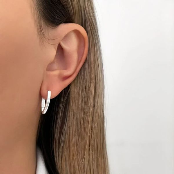 BRINCO ARGOLA NAVETE LISO PRATA 925 - My Prata Joias