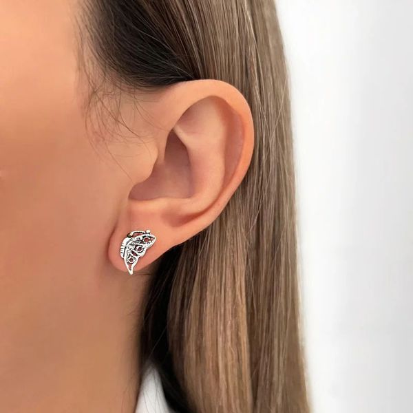 BRINCO BORBOLETA ENVELHECIDO PEDRA MARCASSITA PRAT... - My Prata Joias