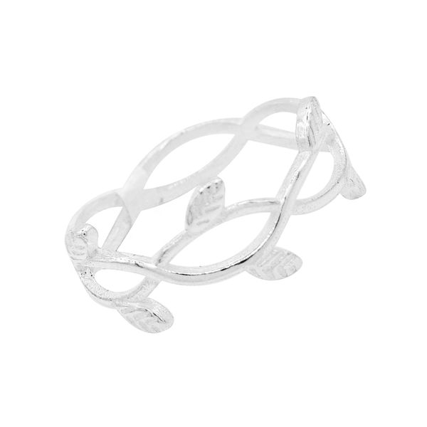 ANEL FOLHA PRATA 925 - My Prata Joias