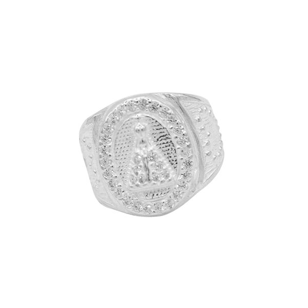 ANEL NOSSA SENHORA CRISTAL PRATA 925 - My Prata Joias