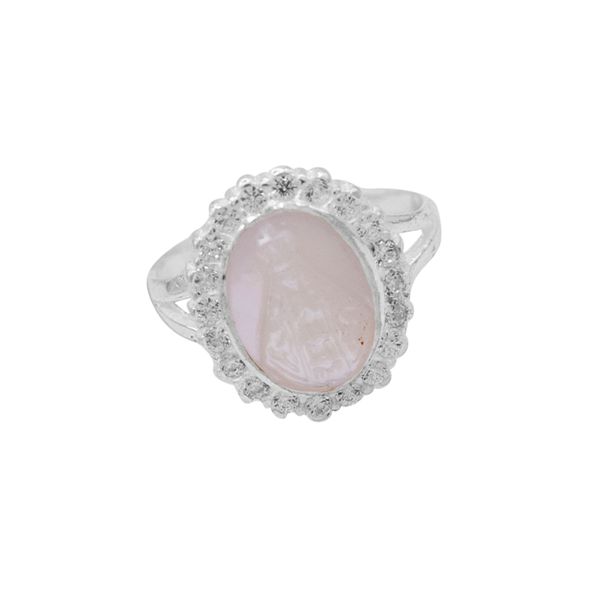 ANEL NOSSA SENHORA APARECIDA MADRE PÉROLA ZIRCÔNIA... - My Prata Joias