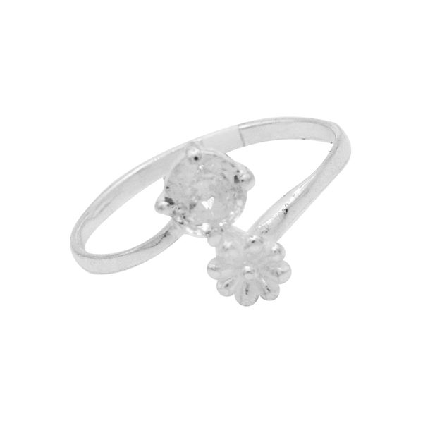 ANEL FLOR ZIRCÔNIA CRISTAL PRATA 925 - My Prata Joias