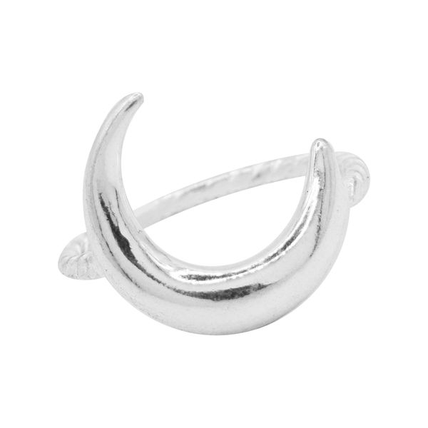 ANEL MEIA LUA LISO PRATA 925 - My Prata Joias