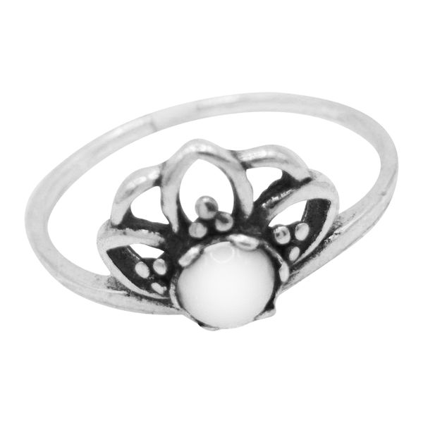 ANEL INDIANO BRANCO PRATA 925 - My Prata Joias