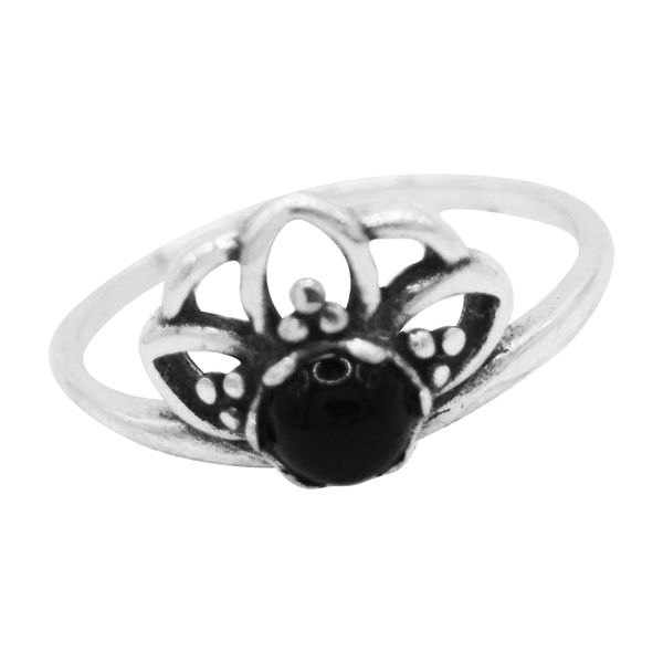 ANEL INDIANO ONIX PRATA 925 - My Prata Joias
