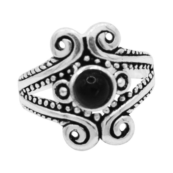 ANEL INDIANO COM PEDRA ONIX PRATA 925 - My Prata Joias