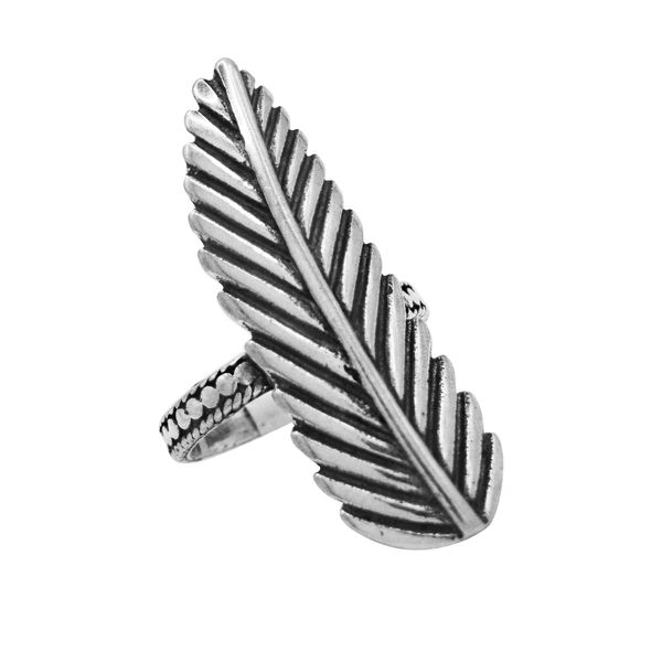 ANEL PENA INDIANO ENVELHECIDO PRATA 925 - My Prata Joias